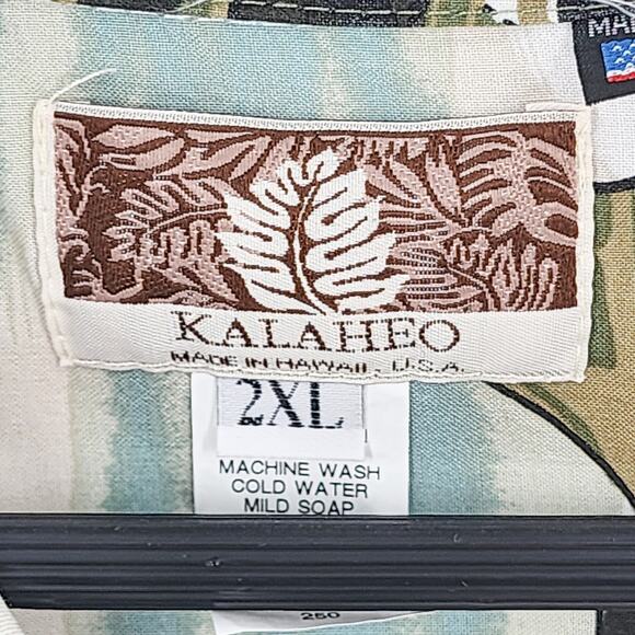 Kalaheo Hawaiian Shirt 2XL Size Men's Button Up Military Planes Liberator - Picture 12 of 14